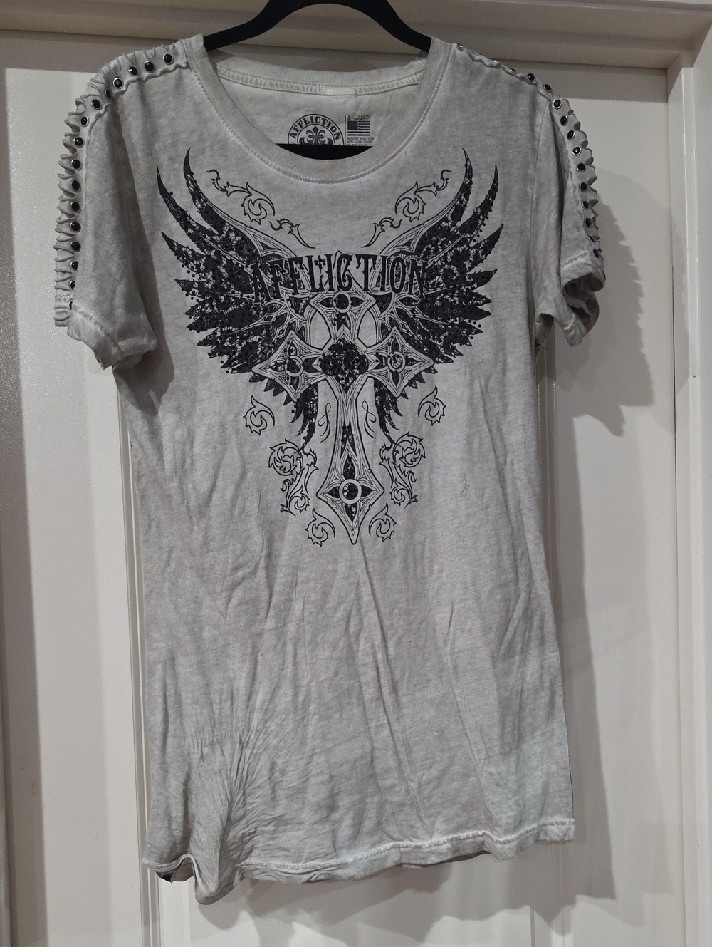 Affliction  Winged Cross Studded Tee